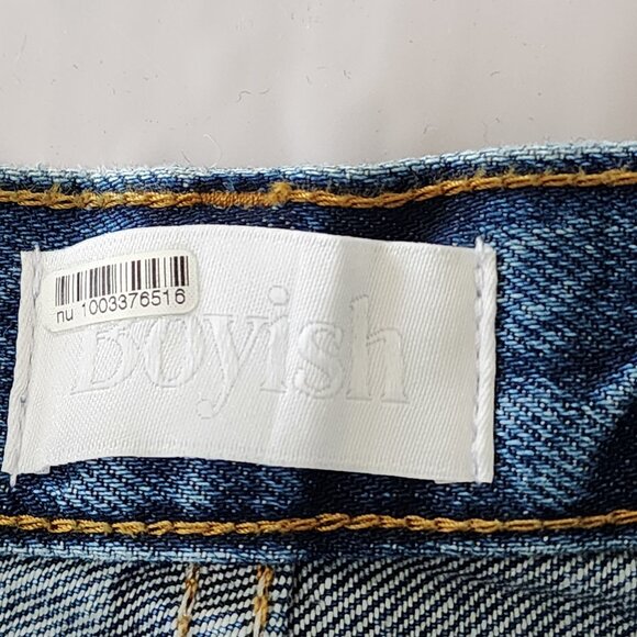 High Rise Straight Boyish Jeans 25 Blue Model Off-Duty NWT - Picture 3 of 8